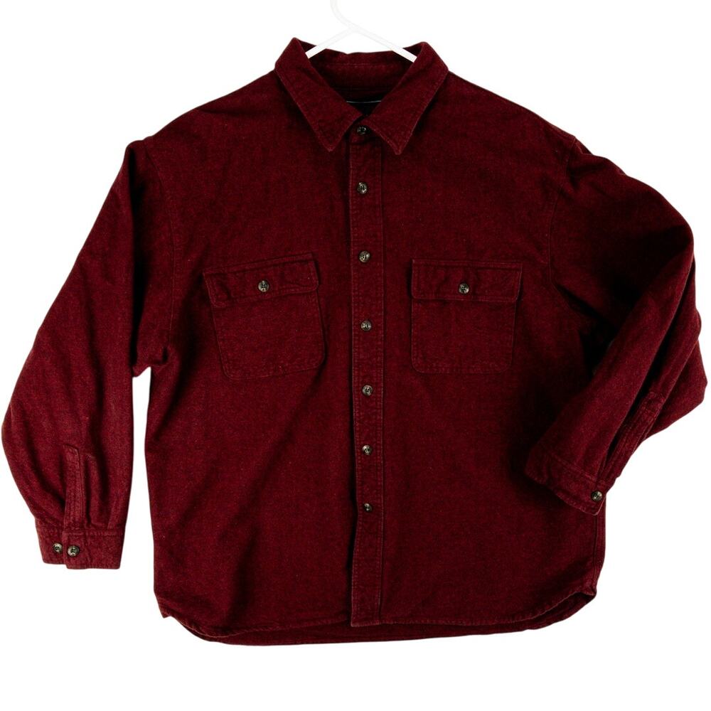 Field & Stream Heavyweight Flannel Shirt Men’s XL Red Outdoor Workwear Overshirt